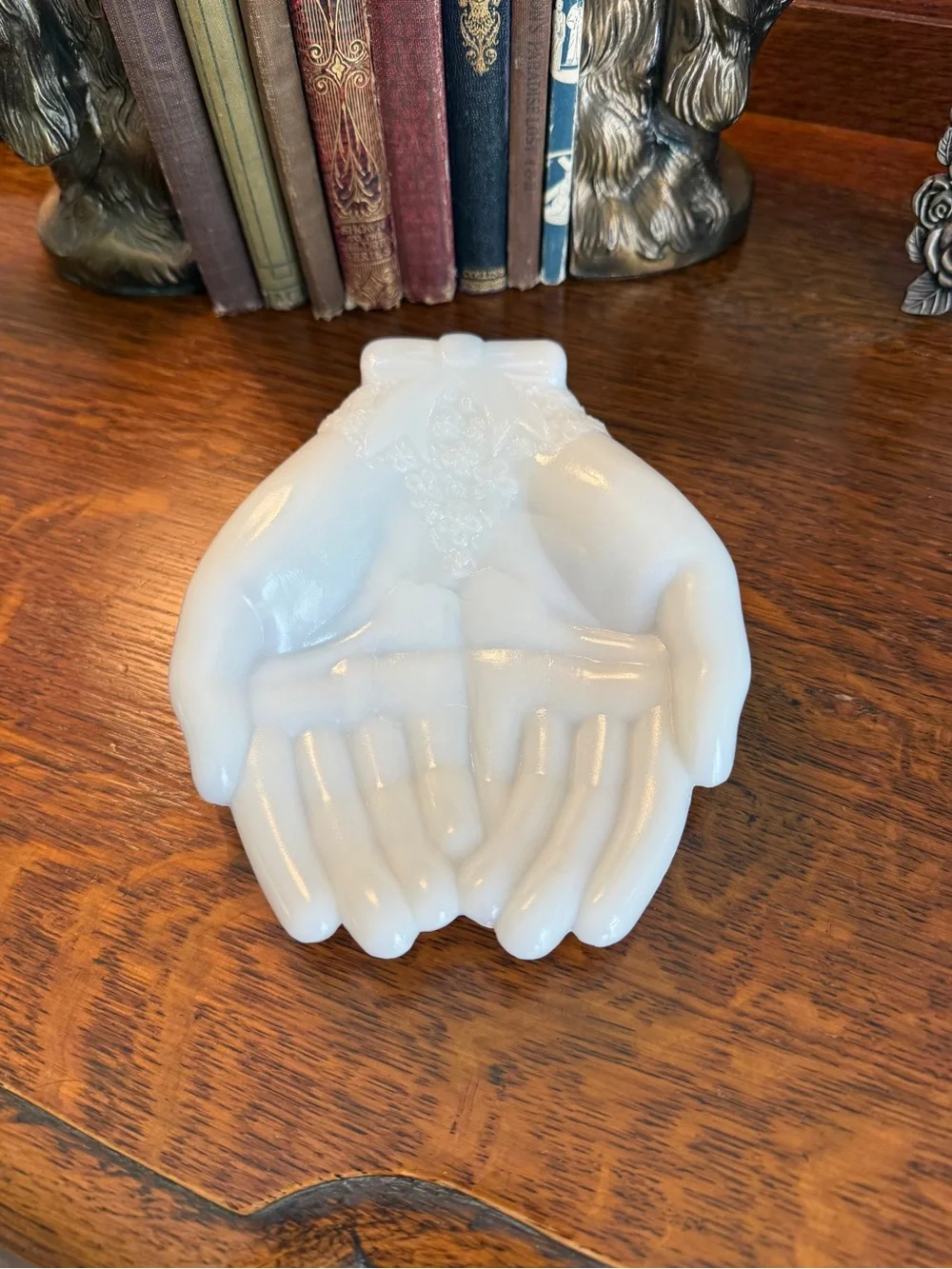 Vintage Milk Glass “Hand” Trinket Dish